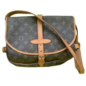 Authentic Louis Vuitton Samur 35 Double Saddle Bag Messenger Unisex Excellent